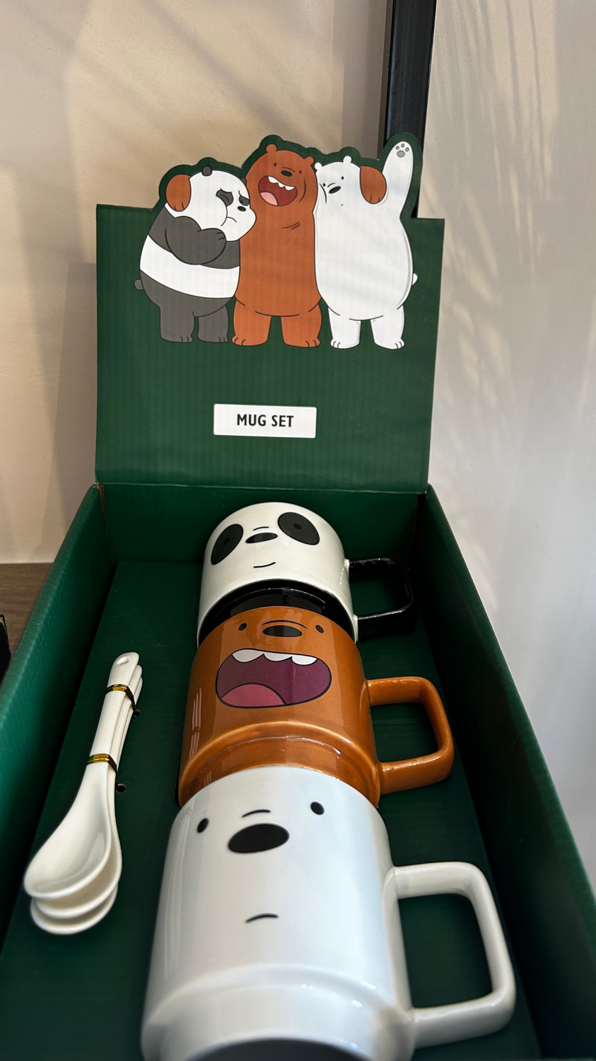 Kit 3 Xícaras Ursos