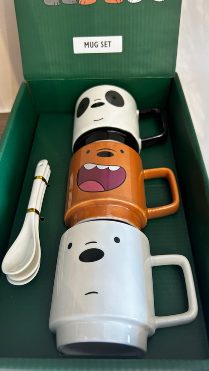 Kit 3 Xícaras Ursos