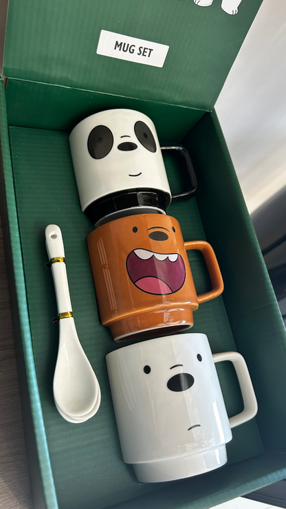 Kit 3 Xícaras Ursos