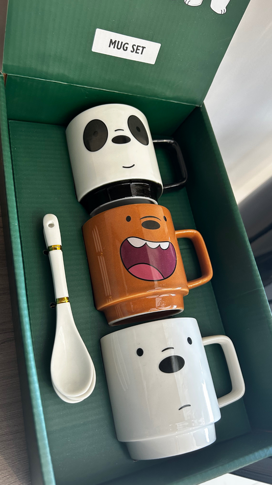 Kit 3 Xícaras Ursos