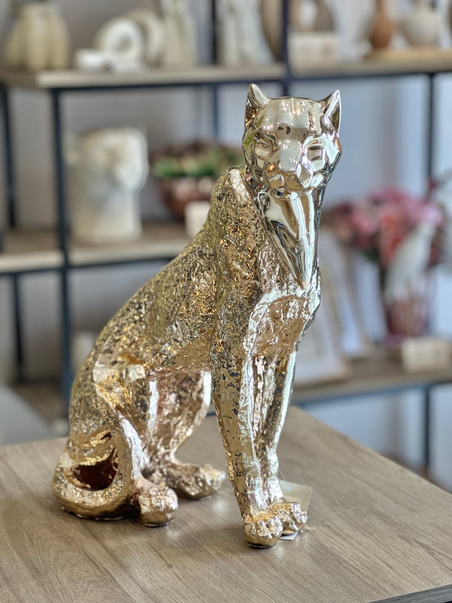 Estátua Leopardo Gold