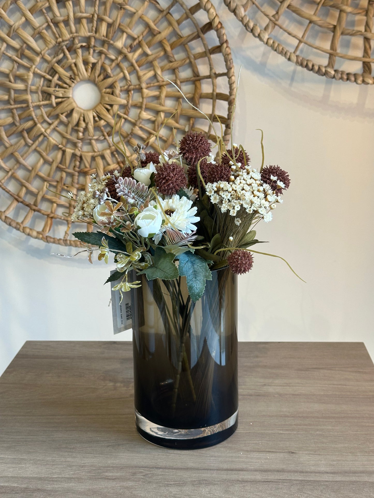 Vaso em Vidro com Folhagens