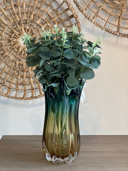 Vaso Murano com Buquê Eucalipto