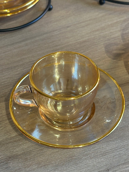 Jogo Xícaras Âmbar Retrô