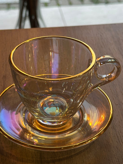 Jogo Xícaras Âmbar Retrô